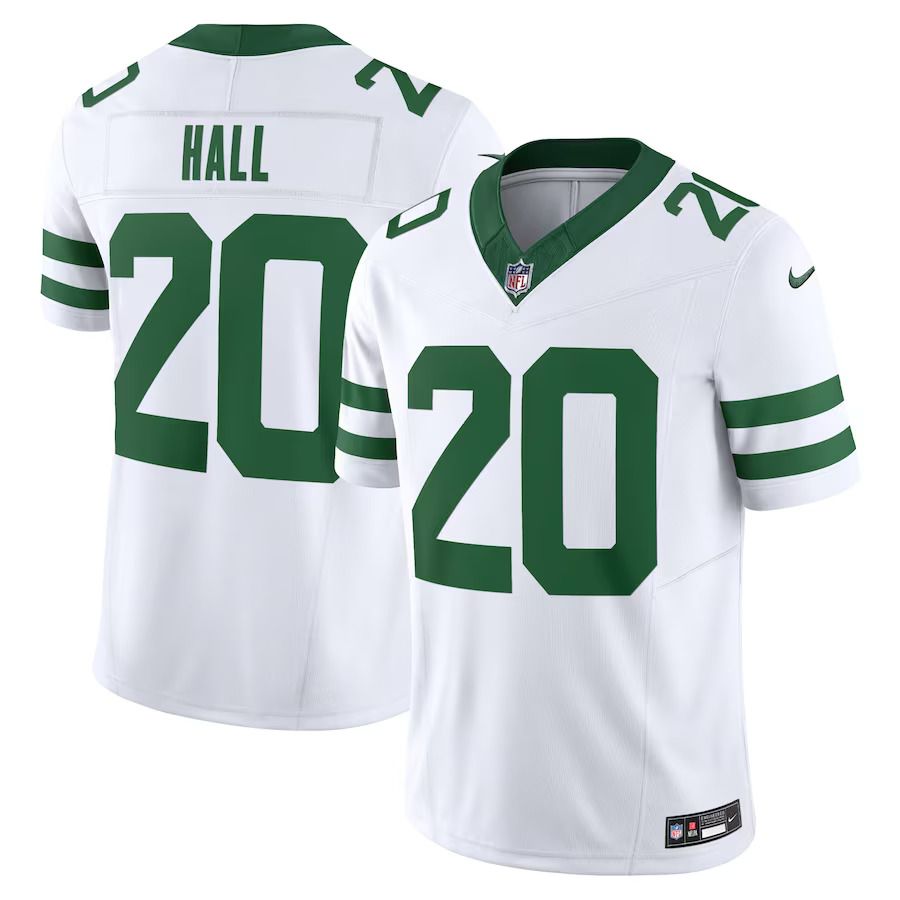 Men New York Jets 20 Breece Hall Nike White Legacy Vapor F.U.S.E. Limited NFL Jersey
